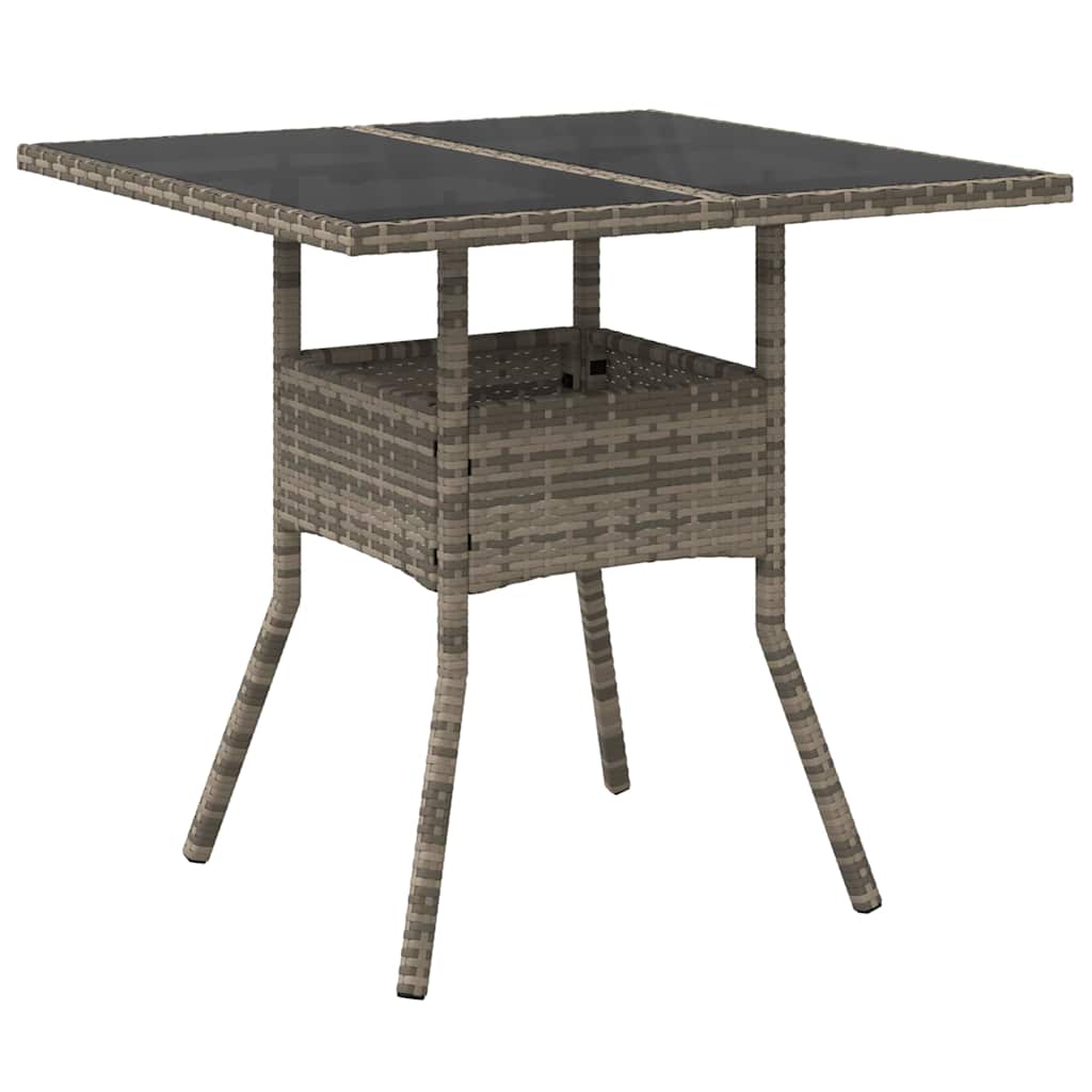 Set da Pranzo per Giardino 3 pcs Grigio polyrattan | homemem39