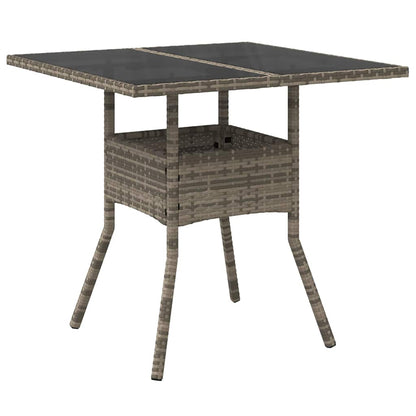 Set da Pranzo per Giardino 3 pcs Grigio polyrattan | homemem39