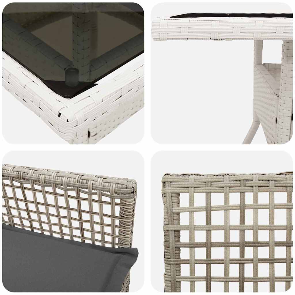 Set da Pranzo per Giardino 5 pcs Grigio chiaro polyrattan | homemem39