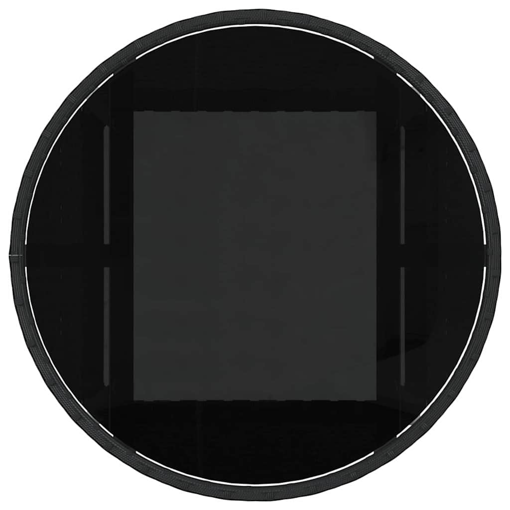 Set da Pranzo per Giardino 3 pcs Nero polyrattan | homemem39