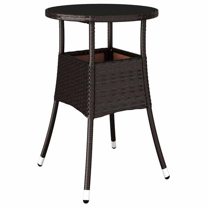Set da Pranzo per Giardino 3 pcs Marrone Poly Rattan