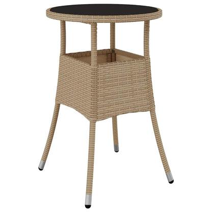 Set da Pranzo per Giardino 5 pcs Beige Poly Rattan