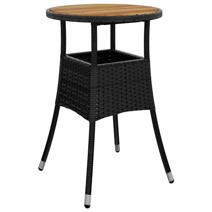 Set da Pranzo per Giardino 3 pcs Nero polyrattan | homemem39