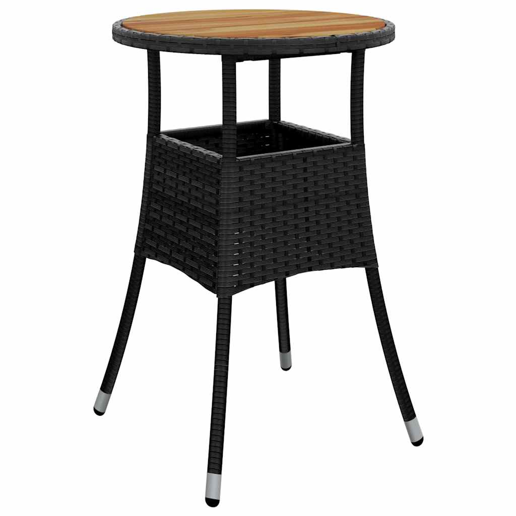 Set da Pranzo per Giardino 5 pcs Nero polyrattan | homemem39