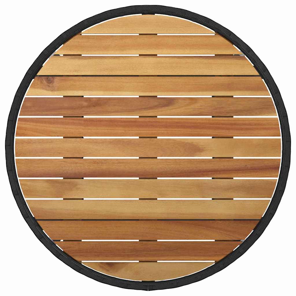 Set da Pranzo per Giardino 5 pcs Nero polyrattan | homemem39