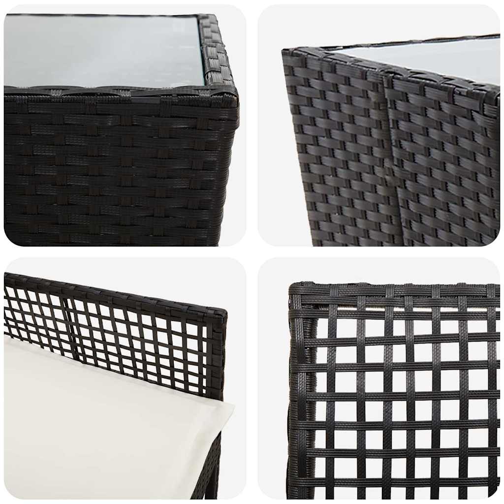 Set Bistro da Giardino 3 pz Nero polyrattan | homemem39
