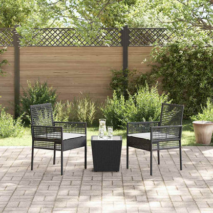 Set Bistro da Giardino 3 pz Nero polyrattan