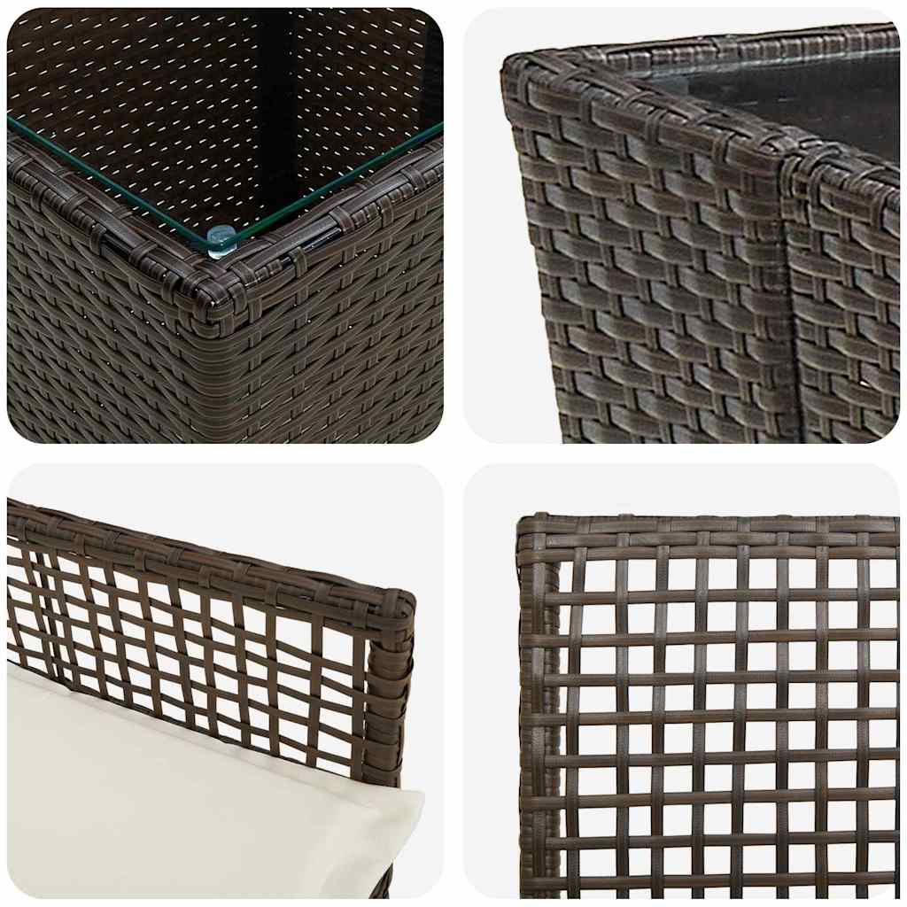 Set Bistro da Giardino 3 pcs Marrone polyrattan | homemem39