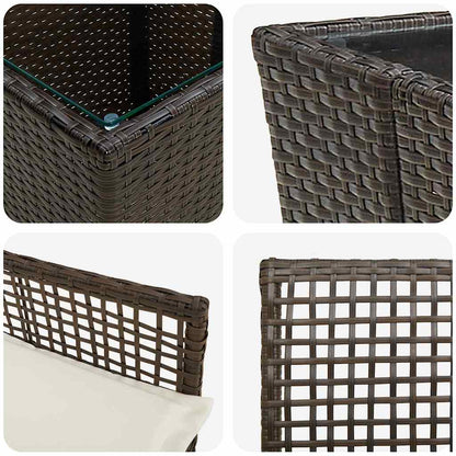 Set Bistro da Giardino 3 pcs Marrone polyrattan | homemem39
