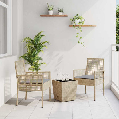 Set Bistro da Giardino 3 pcs Beige Poly Rattan