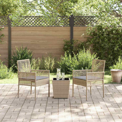 Set Bistro da Giardino 3 pcs Beige Poly Rattan