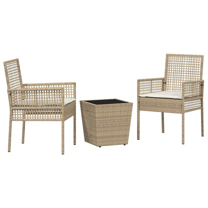 Set Bistro da Giardino 3 pcs Beige polyrattan | homemem39