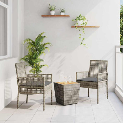 Set Bistro da Giardino 3 pcs Grigio polyrattan | homemem39
