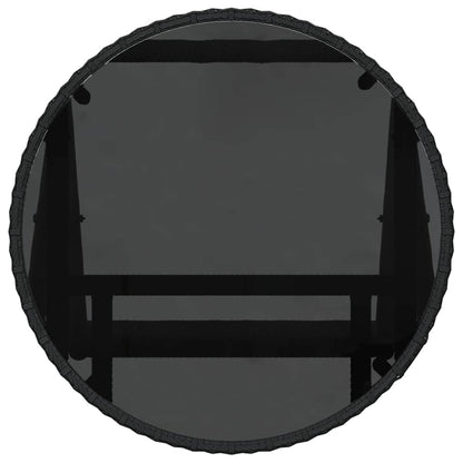 Set Bistro da Giardino 3 pcs Nero Poly Rattan