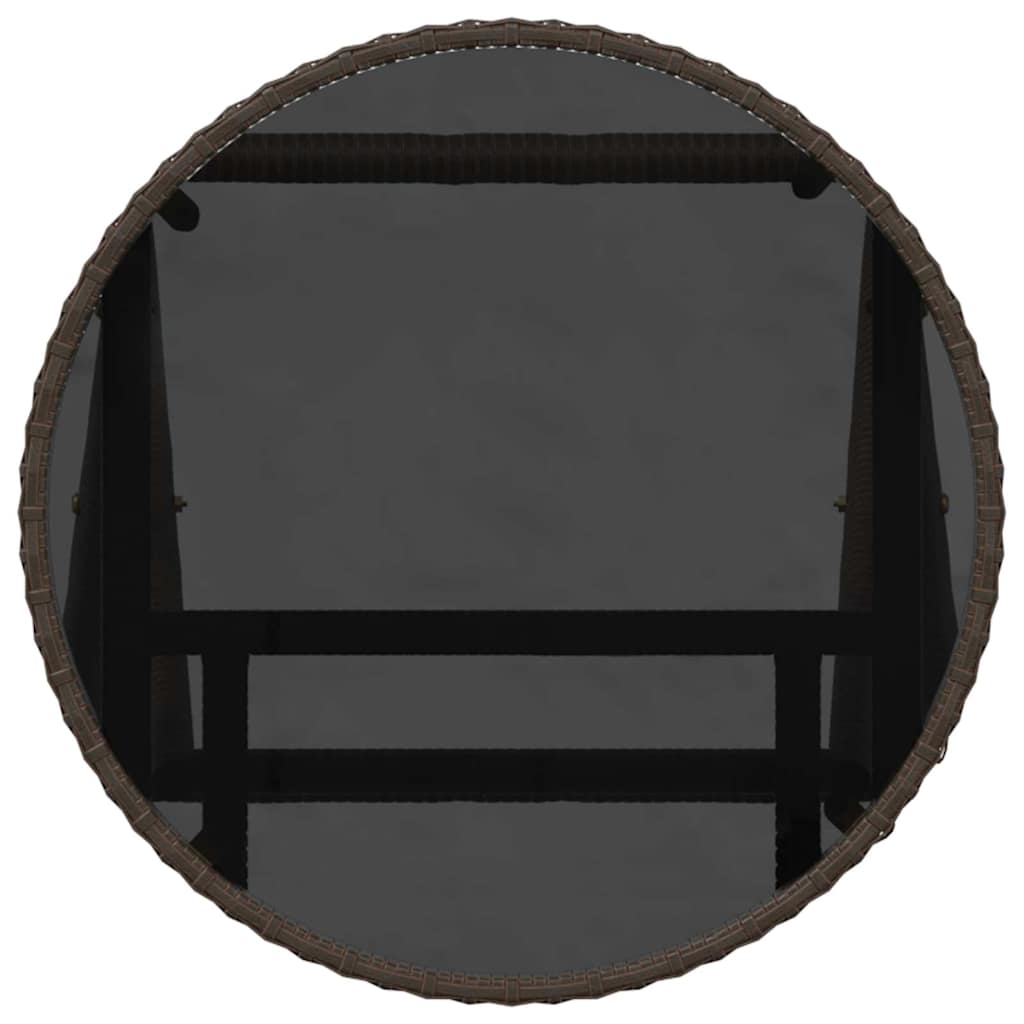 Set Bistro da Giardino 3 pcs Marrone Poly Rattan