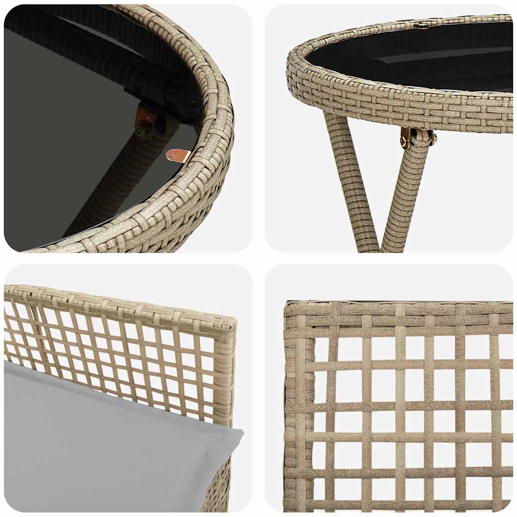 Set Bistro da Giardino 3 pcs Beige polyrattan | homemem39