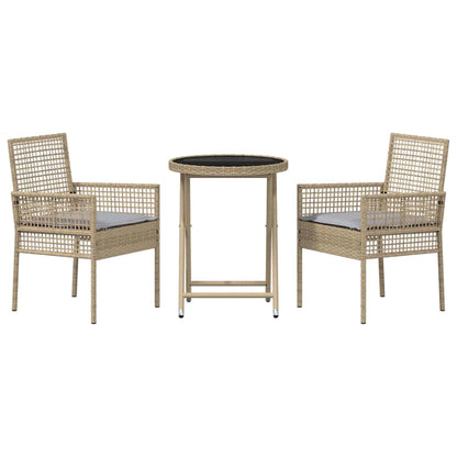 Set Bistro da Giardino 3 pcs Beige polyrattan | homemem39