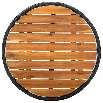 Set Bistro da Giardino 3 pcs Nero Poly Rattan