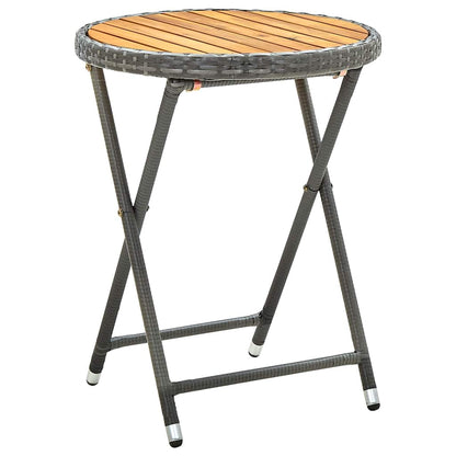 Set Bistro da Giardino 3 pcs Grigio Poly Rattan