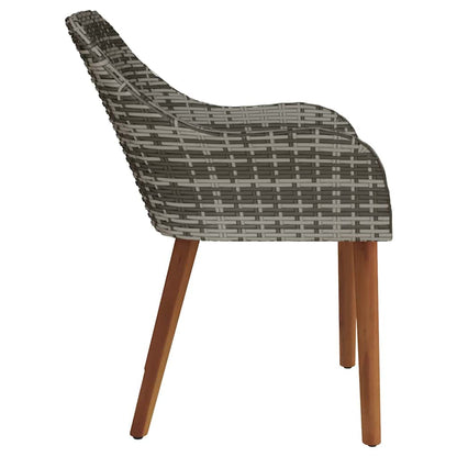 Sedia da Giardino 2 pcs Grigio 55 x 62.5 x 82cm polyrattan - homemem39