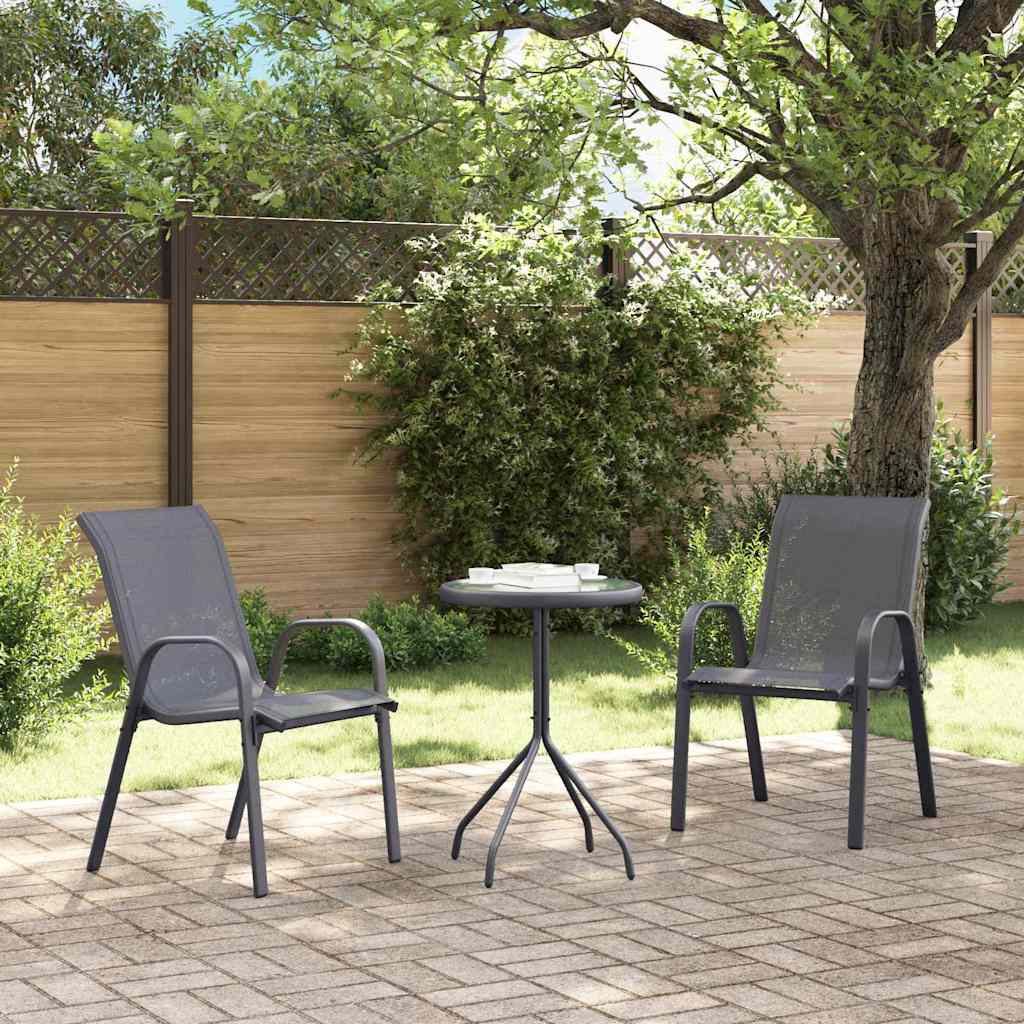 Set Bistro da Giardino 3 pcs Grigio Acciaio - homemem39