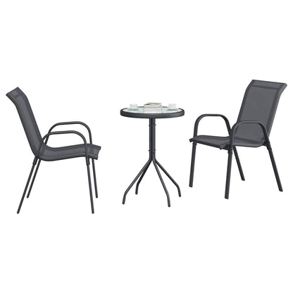 Set Bistro da Giardino 3 pcs Grigio Acciaio - homemem39