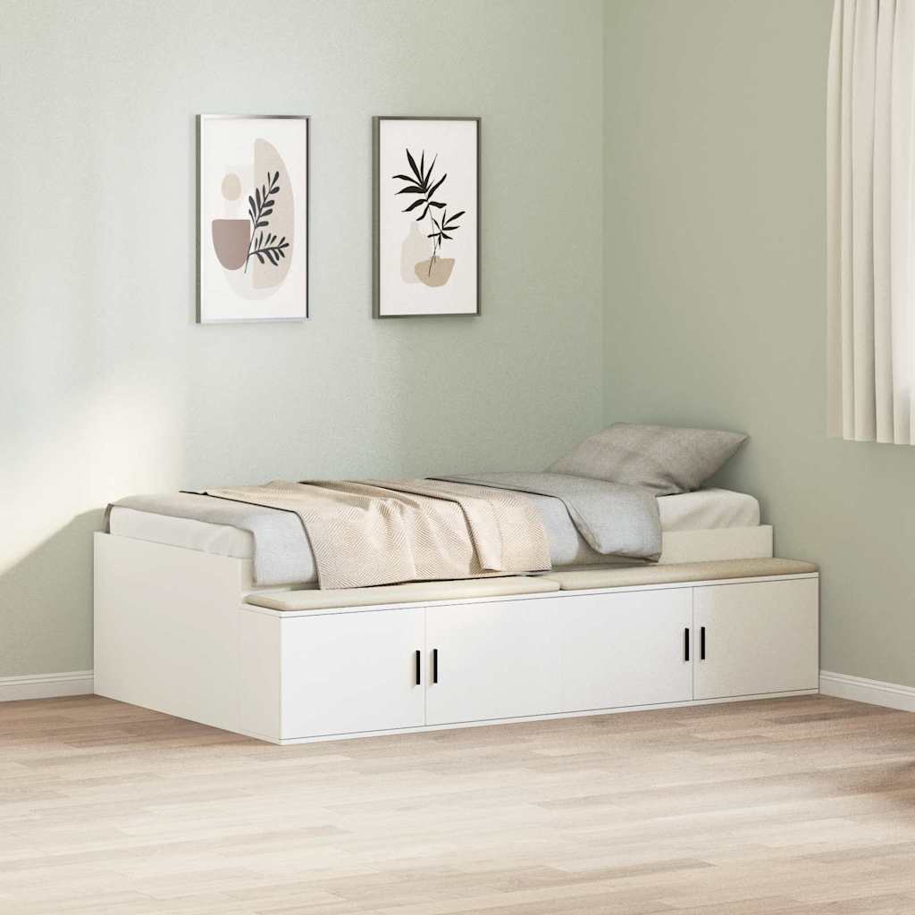 Struttura letto con contenitore Bianco 100 x 200 cm