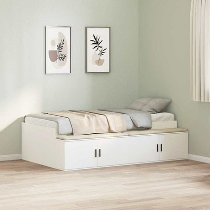 Struttura letto con contenitore Bianco 100 x 200 cm