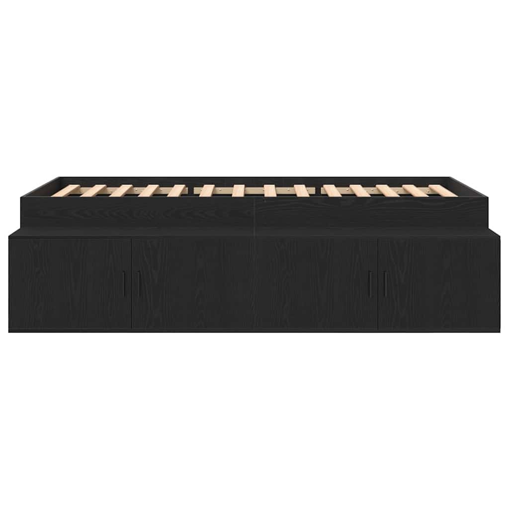 Struttura del letto Rovere Nero 100 x 200 cm Legno multistrato