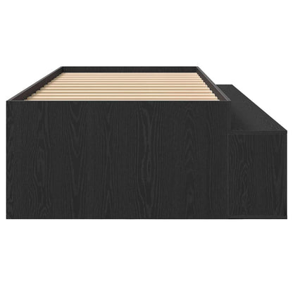 Struttura letto con contenitore Rovere nero 100 x 200 cm - homemem39
