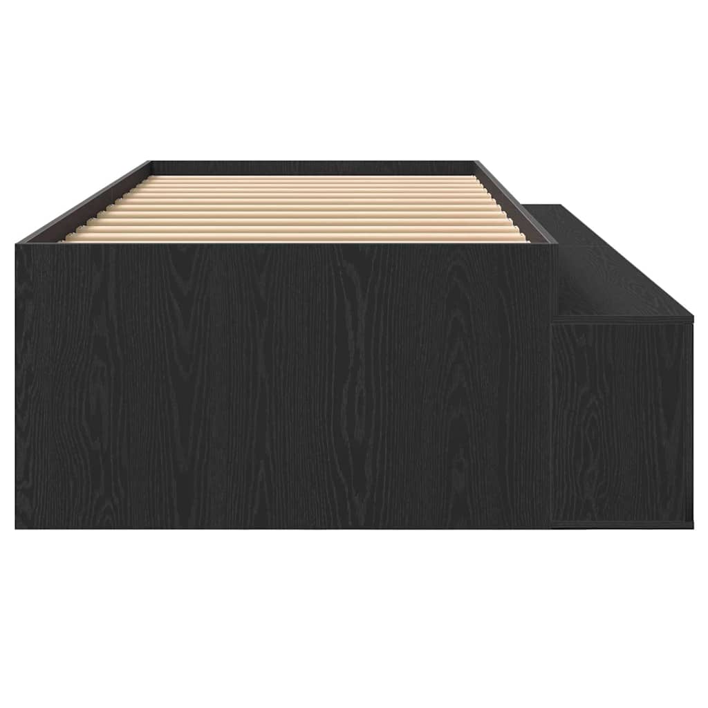 Struttura del letto Rovere Nero 100 x 200 cm Legno multistrato