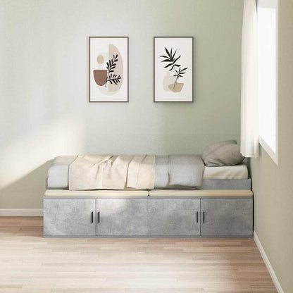 Struttura letto con contenitore Grigio cemento 100 x 200 cm - homemem39