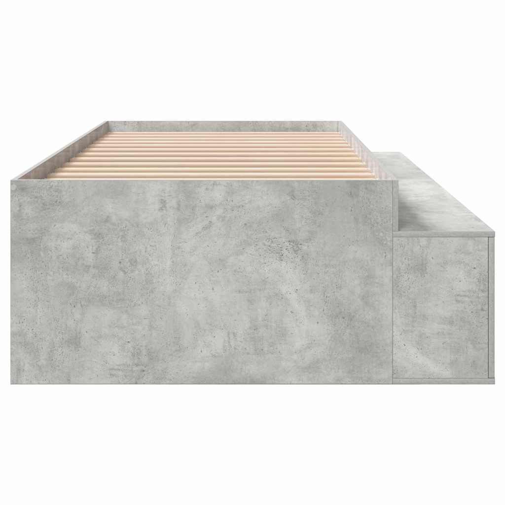 Struttura letto con contenitore Grigio cemento 100 x 200 cm - homemem39