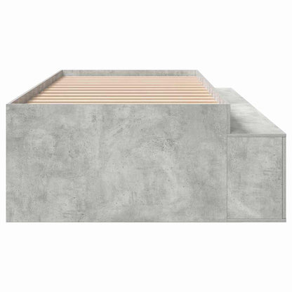 Struttura letto con contenitore Grigio cemento 100 x 200 cm - homemem39