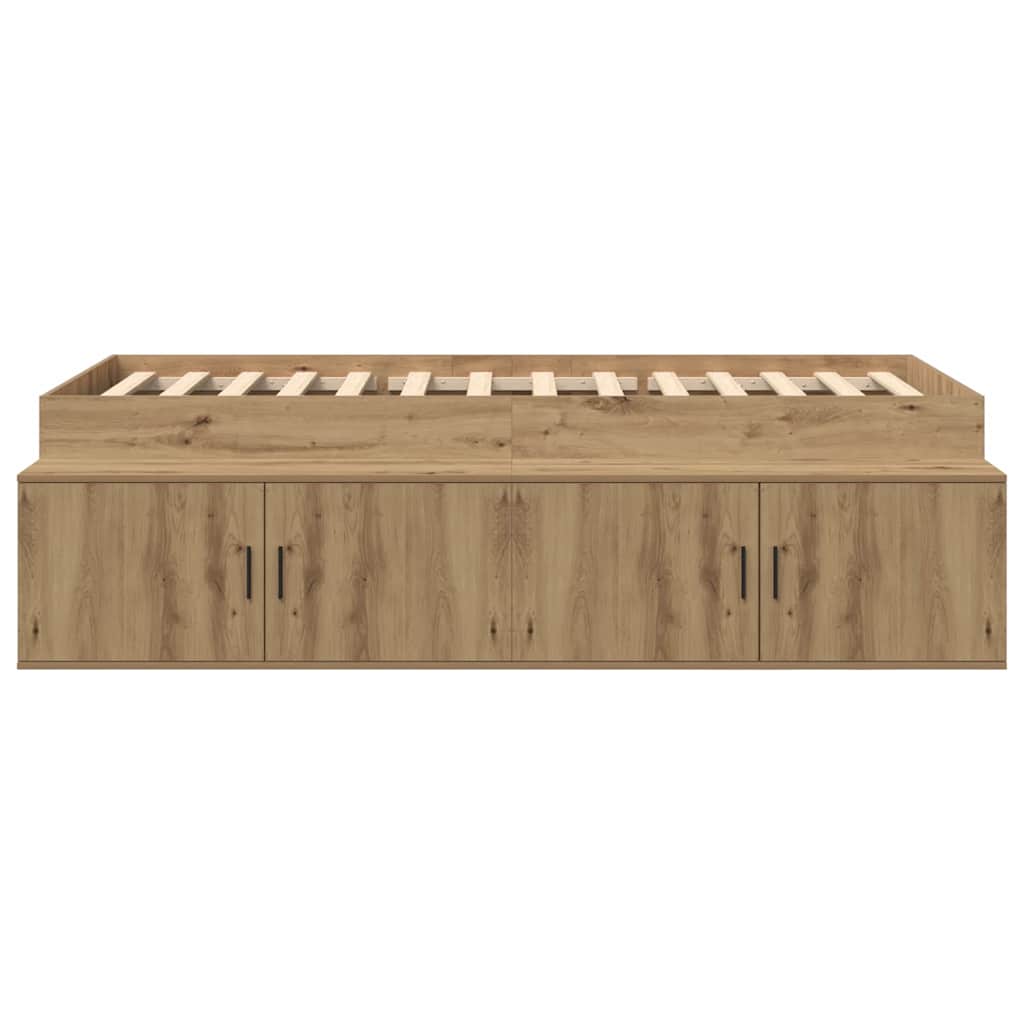 Struttura letto con contenitore rovere artigianale 100 x 200 cm - homemem39