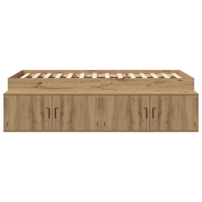 Struttura letto con contenitore rovere artigianale 100 x 200 cm - homemem39