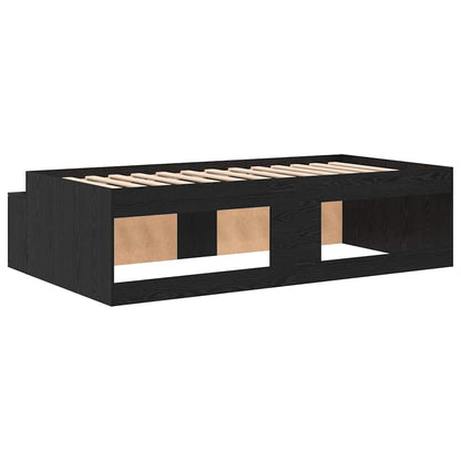 Struttura del letto Rovere Nero 90 x 200 cm Legno multistrato