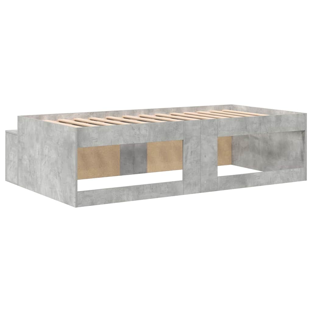 Struttura del letto con cassetto Grigio cemento 90 x 200 cm | homemem39