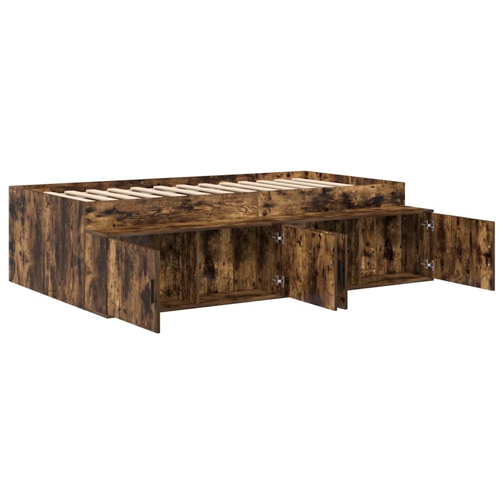 Struttura del letto Rovere fumé 90 x 200 cm Legno multistrato | homemem39