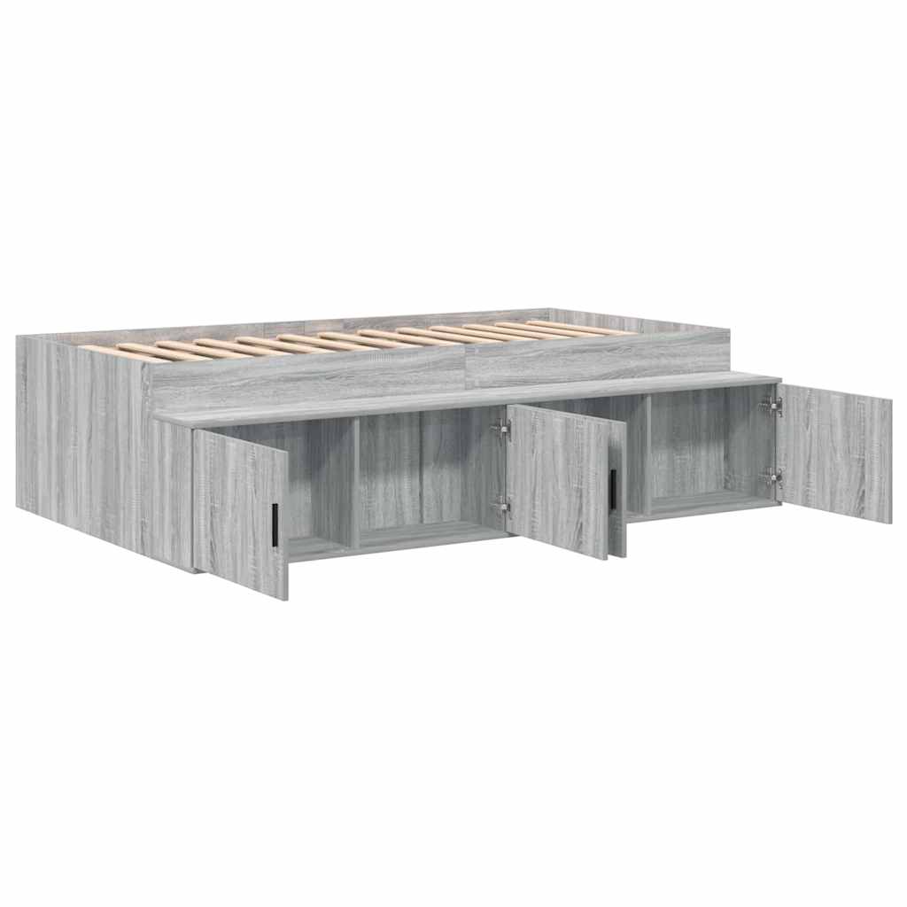 Struttura letto con contenitore Grigio sonoma 90 x 200 cm - homemem39