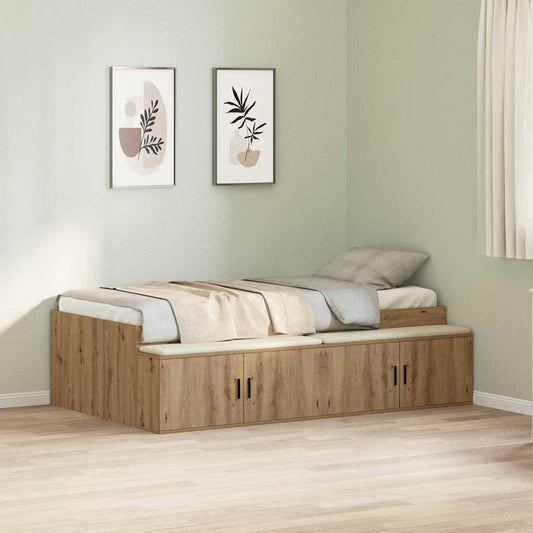 Struttura del letto con cassetto Rovere artigianale 90 x 200 cm | homemem39