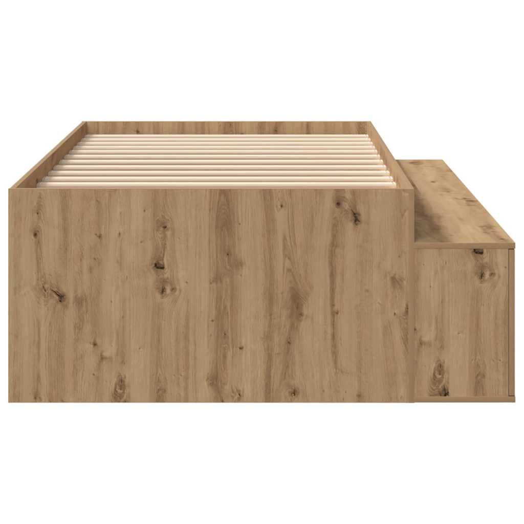 Struttura del letto con cassetto Rovere artigianale 90 x 200 cm | homemem39