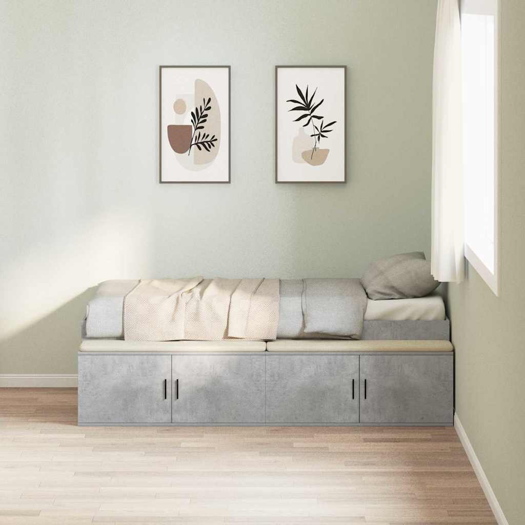 Struttura letto con contenitore Grigio cemento 80 x 200 cm - homemem39