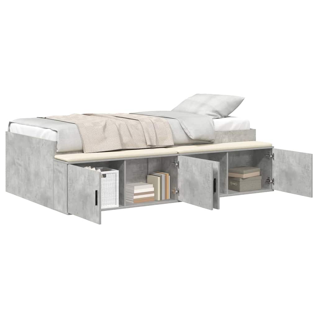 Struttura letto con contenitore Grigio cemento 80 x 200 cm - homemem39