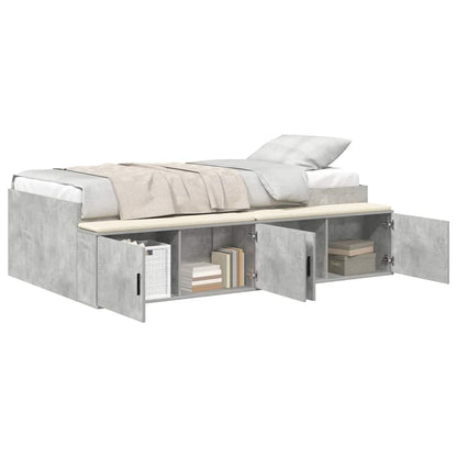 Struttura letto con contenitore Grigio cemento 80 x 200 cm - homemem39