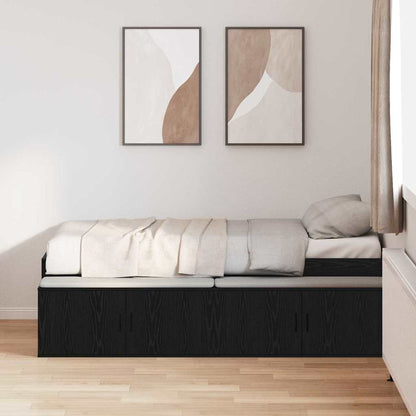Struttura letto con contenitore Rovere nero 90 x 190 cm