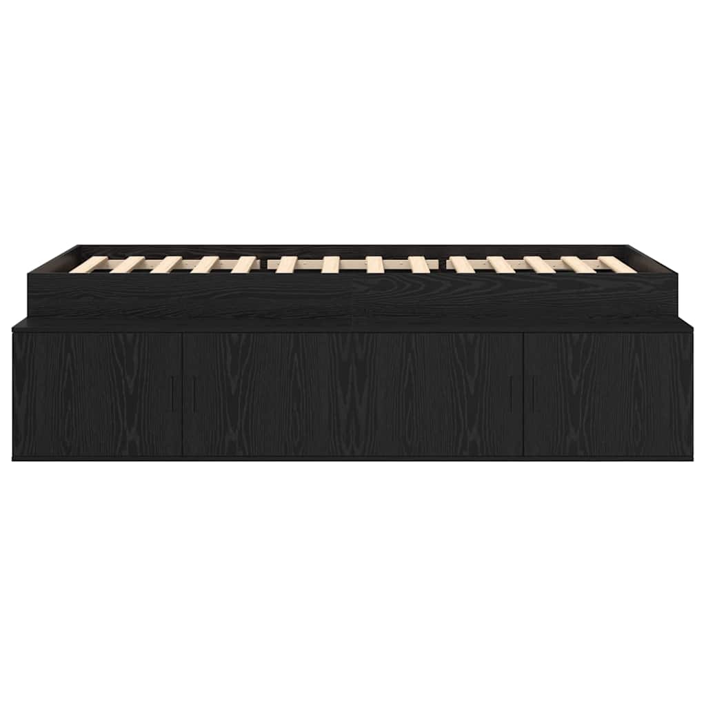 Struttura letto con contenitore Rovere nero 90 x 190 cm