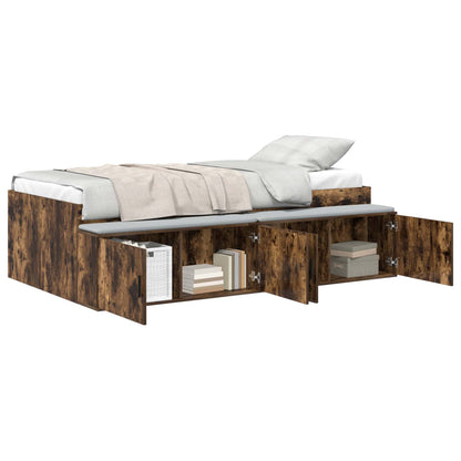 Struttura del letto Rovere fumé 90 x 190 cm Legno multistrato | homemem39