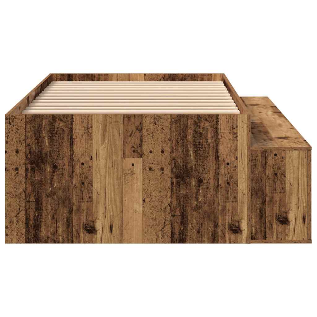 Struttura letto con contenitore Legno vecchio 90 x 190 cm - homemem39