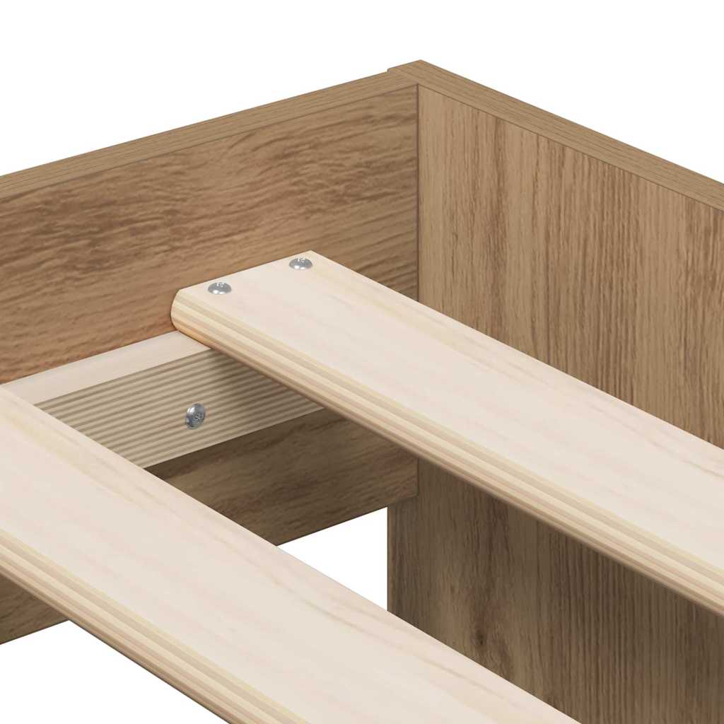 Struttura del letto con cassetto Rovere artigianale 90 x 190 cm